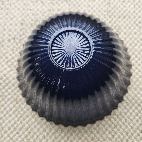 Baccarat Mille Nuits Midnight Blue Glass Crystal Finger Bowl Tableware w Label - Picture 4 of 8